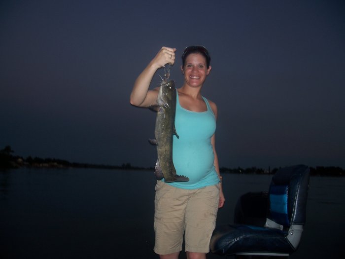last summer 8 months pregnant caught him on a 4" ring fry