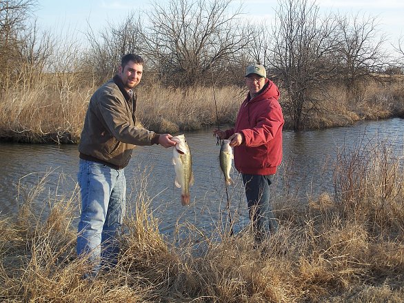 uncle glen and i at our pond
